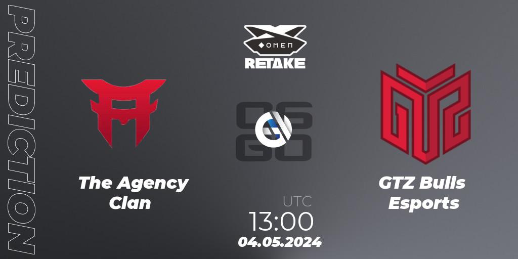 The Agency Clan - GTZ Bulls Esports: Maç tahminleri. 04.05.2024 at 13:00, Counter-Strike (CS2), Circuito Retake Season 8: Take #1