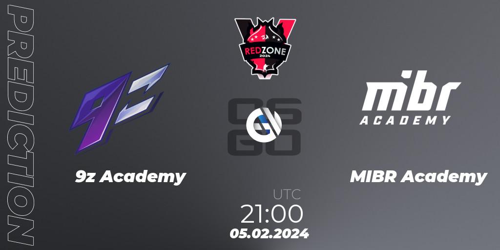 9z Academy - MIBR Academy: Maç tahminleri. 05.02.2024 at 21:00, Counter-Strike (CS2), RedZone PRO League Season 1