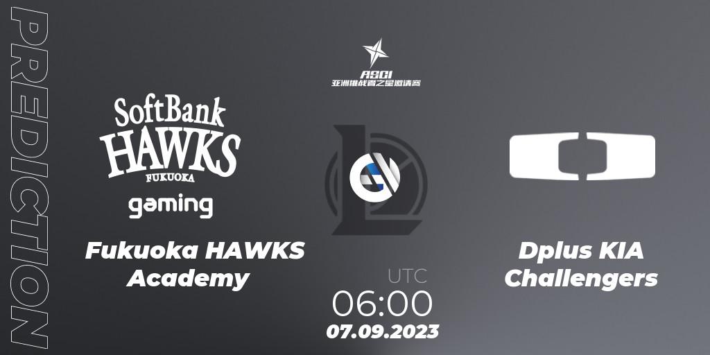 Fukuoka HAWKS Academy - Dplus KIA Challengers: Maç tahminleri. 07.09.2023 at 06:00, LoL, Asia Star Challengers Invitational 2023