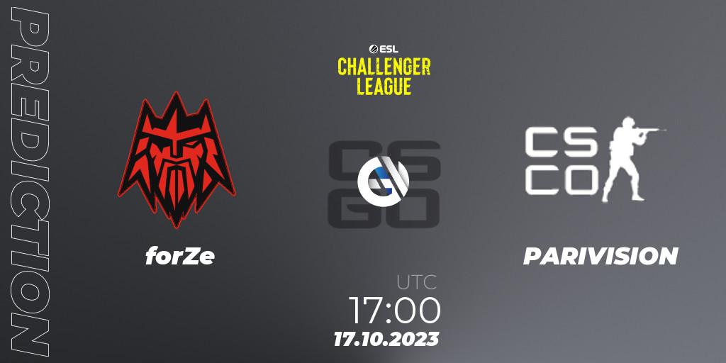 forZe - PARIVISION: Maç tahminleri. 17.10.2023 at 17:00, Counter-Strike (CS2), ESL Challenger League Season 46: Europe