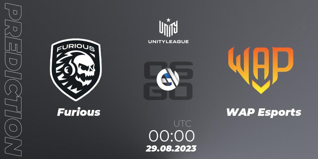 Furious - WAP Esports: Maç tahminleri. 29.08.2023 at 01:00, Counter-Strike (CS2), LVP Unity League Argentina 2023