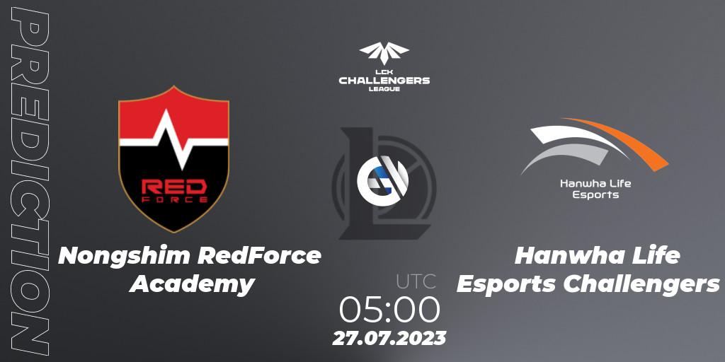 Nongshim RedForce Academy - Hanwha Life Esports Challengers: Maç tahminleri. 27.07.2023 at 05:00, LoL, LCK Challengers League 2023 Summer - Group Stage