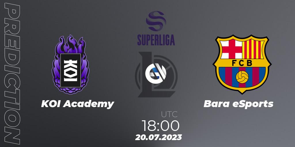 KOI Academy - Barça eSports: Maç tahminleri. 22.06.2023 at 19:00, LoL, Superliga Summer 2023 - Group Stage