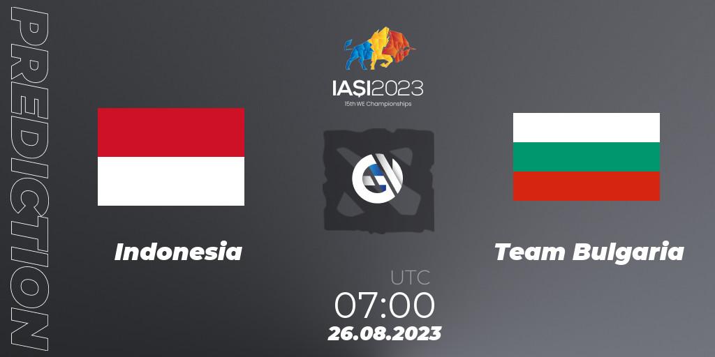 Indonesia - Team Bulgaria: Maç tahminleri. 26.08.2023 at 13:35, Dota 2, IESF World Championship 2023