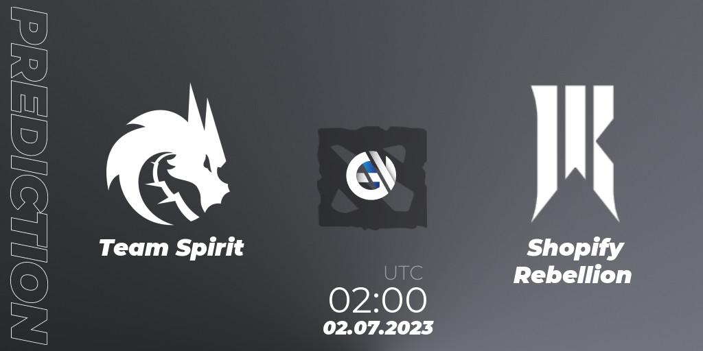 Team Spirit - Shopify Rebellion: Maç tahminleri. 02.07.2023 at 02:00, Dota 2, Bali Major 2023 - Group Stage