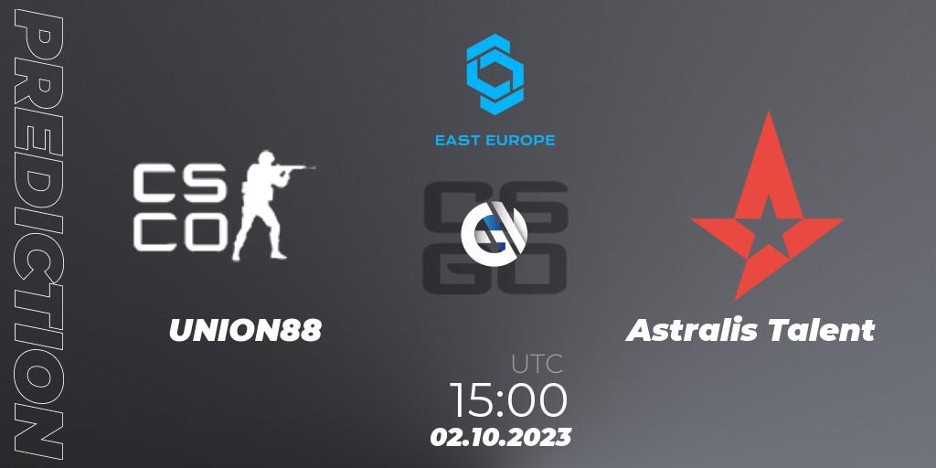 UNION88 - Astralis Talent: Maç tahminleri. 02.10.2023 at 15:45, Counter-Strike (CS2), CCT East Europe Series #3: Closed Qualifier
