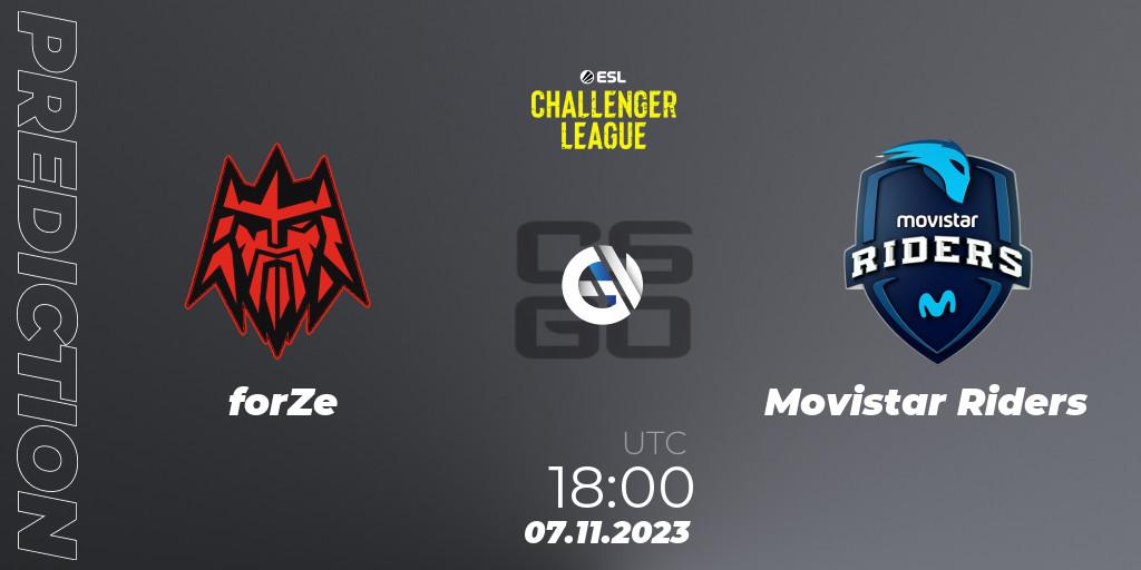 forZe - Movistar Riders: Maç tahminleri. 07.11.2023 at 18:00, Counter-Strike (CS2), ESL Challenger League Season 46: Europe
