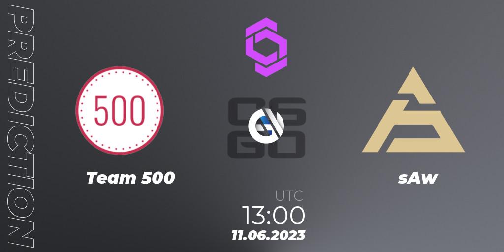 Team 500 - sAw: Maç tahminleri. 11.06.2023 at 12:00, Counter-Strike (CS2), CCT West Europe Series 4