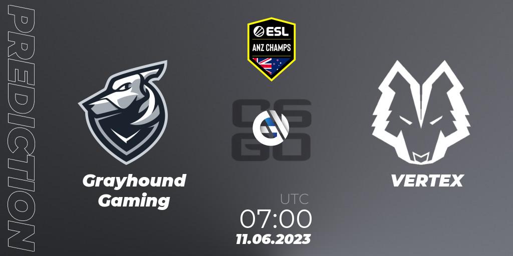 Grayhound Gaming - VERTEX: Maç tahminleri. 11.06.2023 at 07:00, Counter-Strike (CS2), ESL ANZ Champs Season 16