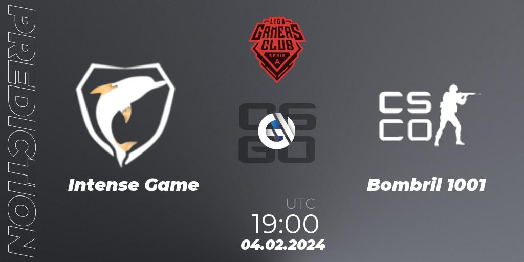 Intense Game - Bombril 1001: Maç tahminleri. 04.02.2024 at 19:00, Counter-Strike (CS2), Gamers Club Liga Série A: January 2024