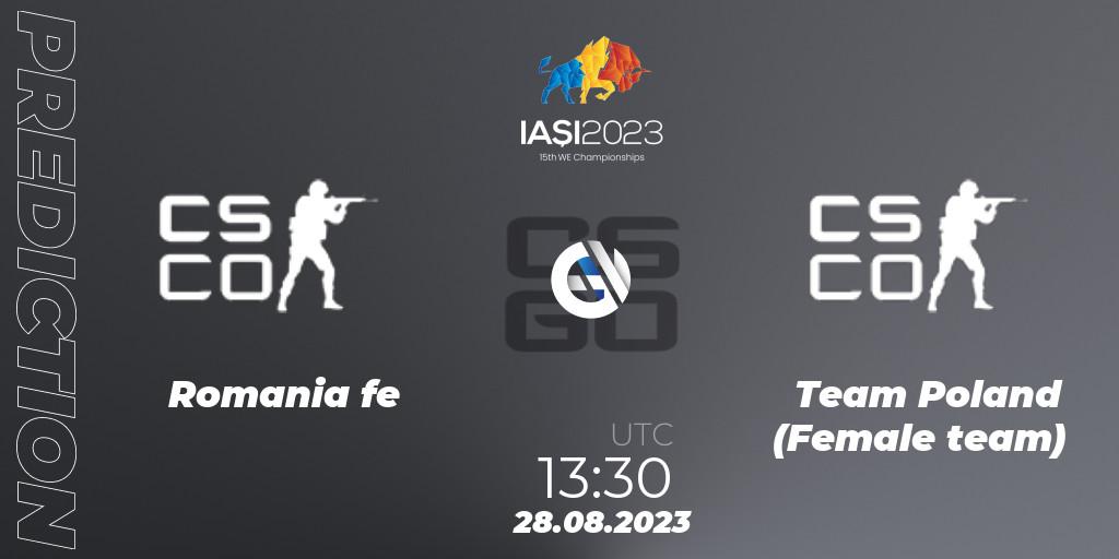 Romania fe - Team Poland (Female team): Maç tahminleri. 28.08.2023 at 14:40, Counter-Strike (CS2), IESF Female World Esports Championship 2023