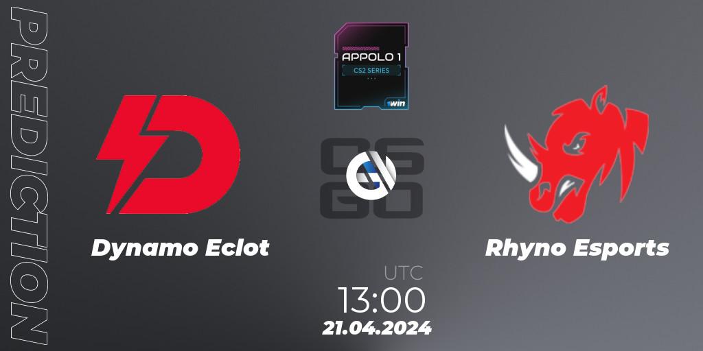 Dynamo Eclot - Rhyno Esports: Maç tahminleri. 21.04.24, CS2 (CS:GO), Appolo1 Series: Phase 1