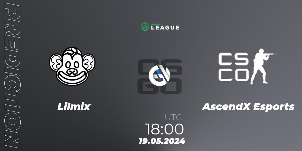 Lilmix - AscendX Esports: Maç tahminleri. 19.05.2024 at 18:00, Counter-Strike (CS2), ESEA Season 49: Advanced Division - Europe