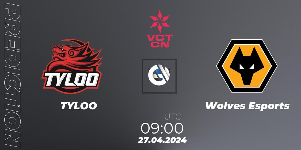 TYLOO - Wolves Esports: Maç tahminleri. 27.04.2024 at 09:10, VALORANT, VALORANT Champions Tour China 2024: Stage 1 - Group Stage
