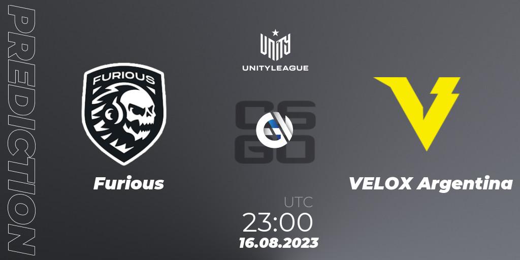 Furious - VELOX Argentina: Maç tahminleri. 16.08.2023 at 23:00, Counter-Strike (CS2), LVP Unity League Argentina 2023