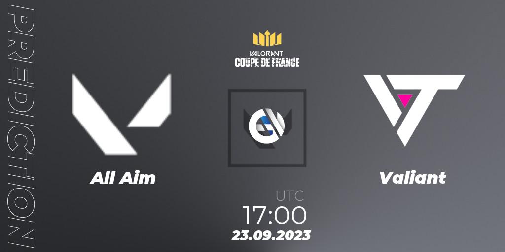 All Aim - Valiant: Maç tahminleri. 23.09.2023 at 17:00, VALORANT, VCL France: Revolution - Coupe De France 2023
