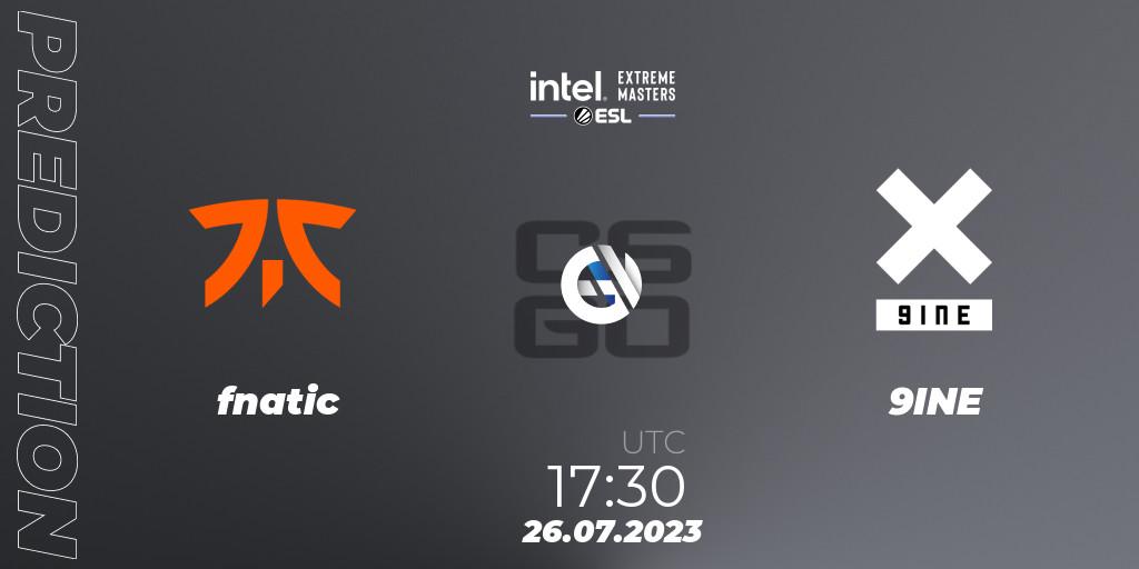 fnatic - 9INE: Maç tahminleri. 26.07.2023 at 19:00, Counter-Strike (CS2), IEM Cologne 2023 - Play-In