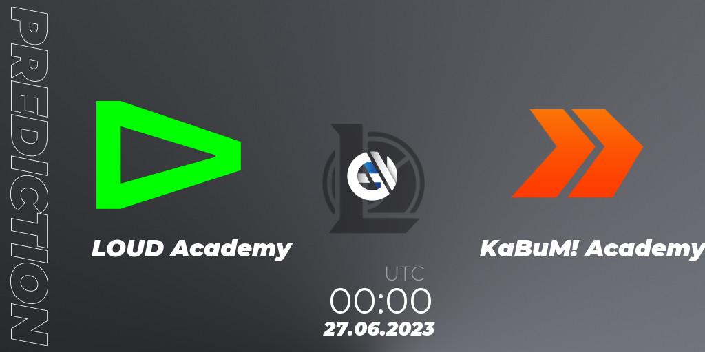 LOUD Academy - KaBuM! Academy: Maç tahminleri. 27.06.2023 at 00:15, LoL, CBLOL Academy Split 2 2023 - Group Stage