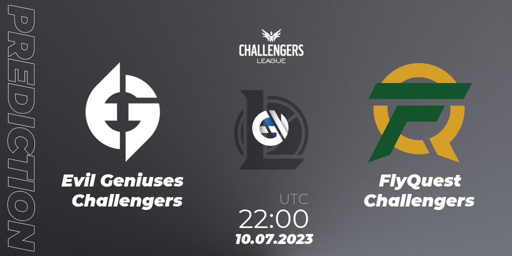 Evil Geniuses Challengers - FlyQuest Challengers: Maç tahminleri. 11.07.23, LoL, North American Challengers League 2023 Summer - Group Stage
