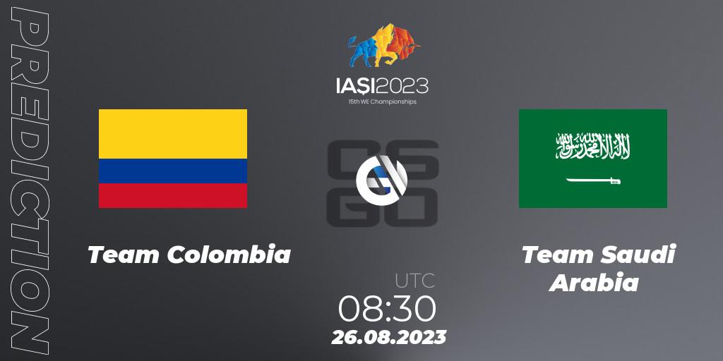Team Colombia - Team Saudi Arabia: Maç tahminleri. 26.08.2023 at 12:30, Counter-Strike (CS2), IESF World Esports Championship 2023