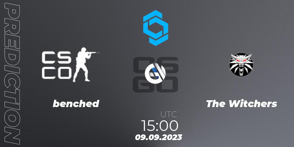  benched - The Witchers: Maç tahminleri. 09.09.2023 at 15:00, Counter-Strike (CS2), CCT East Europe Series #2: Closed Qualifier