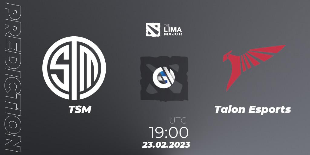 TSM - Talon Esports: Maç tahminleri. 23.02.23, Dota 2, The Lima Major 2023