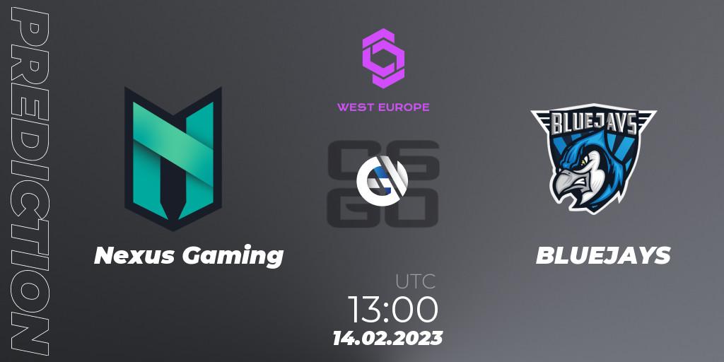 Nexus Gaming - BLUEJAYS: Maç tahminleri. 14.02.23, CS2 (CS:GO), CCT West Europe Series #1