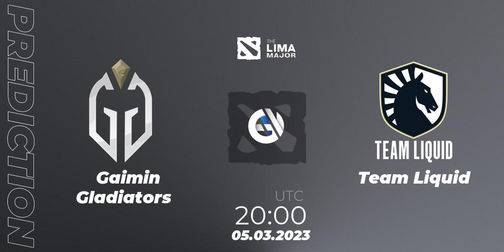 Gaimin Gladiators - Team Liquid: Maç tahminleri. 05.03.23, Dota 2, The Lima Major 2023
