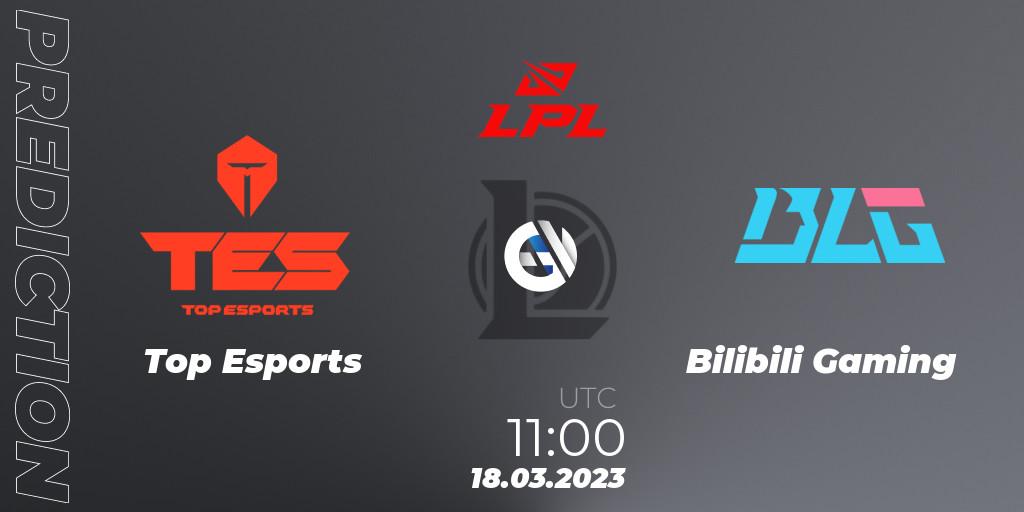 Top Esports - Bilibili Gaming: Maç tahminleri. 18.03.2023 at 11:15, LoL, LPL Spring 2023 - Group Stage