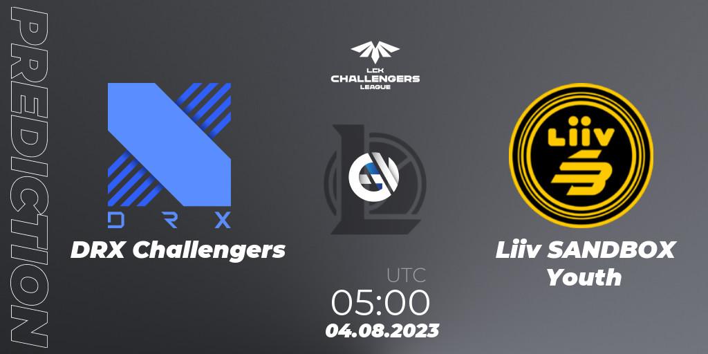 DRX Challengers - Liiv SANDBOX Youth: Maç tahminleri. 04.08.23, LoL, LCK Challengers League 2023 Summer - Group Stage