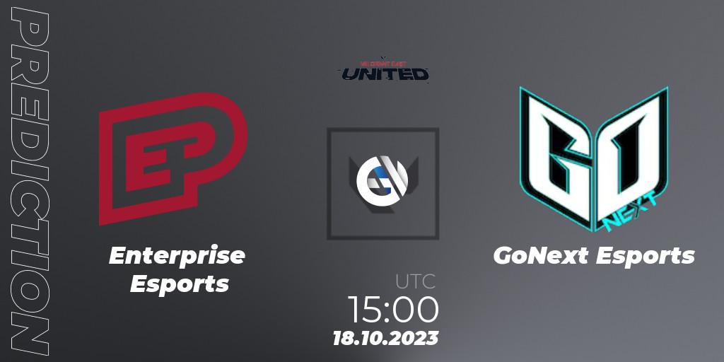 Enterprise Esports - GoNext Esports: Maç tahminleri. 19.10.2023 at 16:30, VALORANT, VALORANT East: United: Season 2: Stage 3 - League