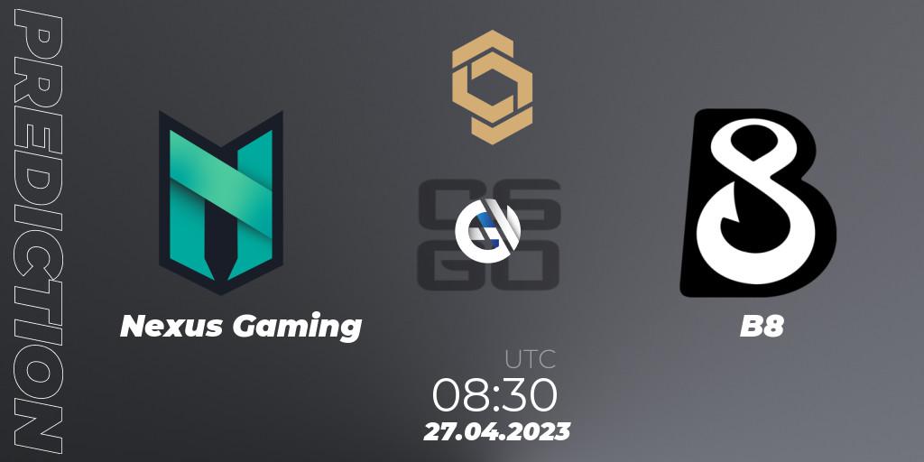 Nexus Gaming - B8: Maç tahminleri. 27.04.2023 at 08:30, Counter-Strike (CS2), CCT South Europe Series #4