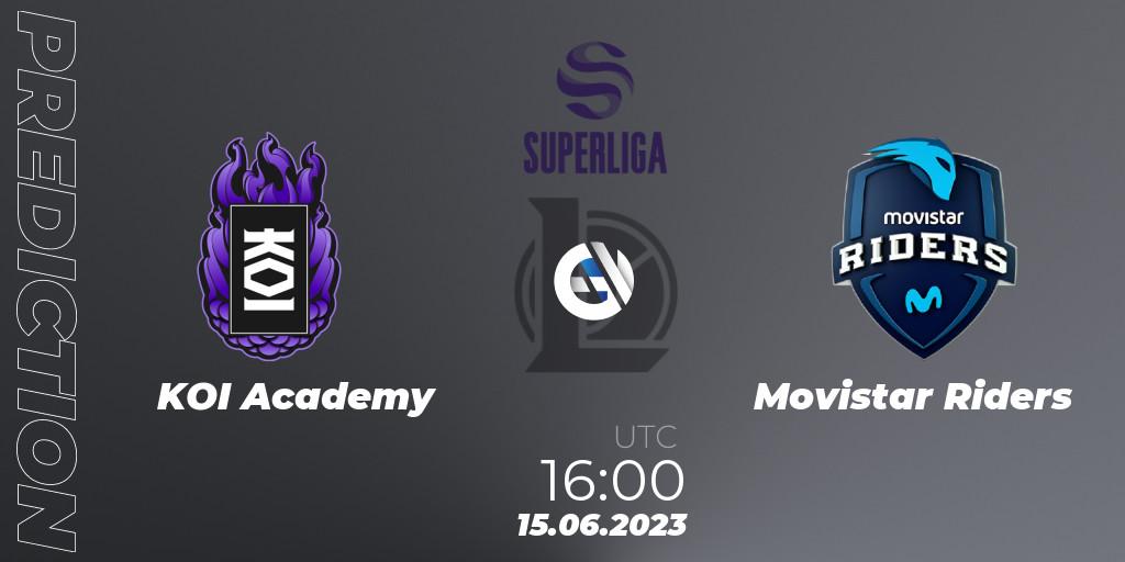 KOI Academy - Movistar Riders: Maç tahminleri. 15.06.2023 at 20:40, LoL, Superliga Summer 2023 - Group Stage