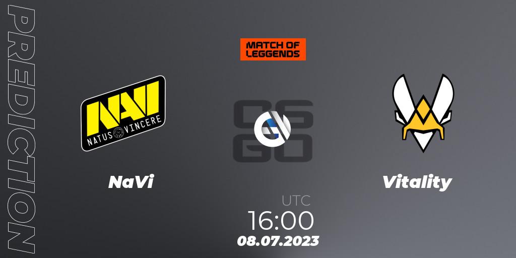 NaVi - Vitality: Maç tahminleri. 08.07.23, CS2 (CS:GO), Match of LeGGends
