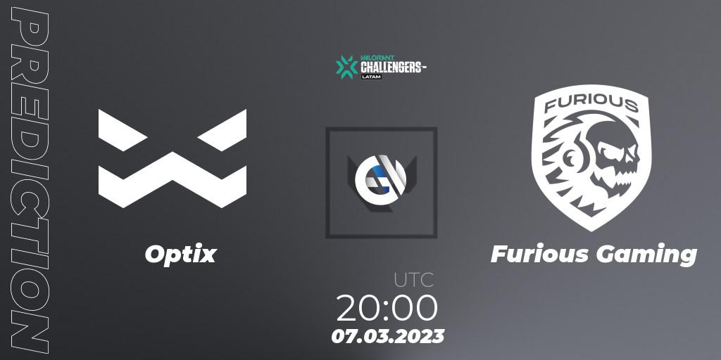 Optix - Furious Gaming: Maç tahminleri. 07.03.23, VALORANT, VALORANT Challengers 2023: LAS Split 1