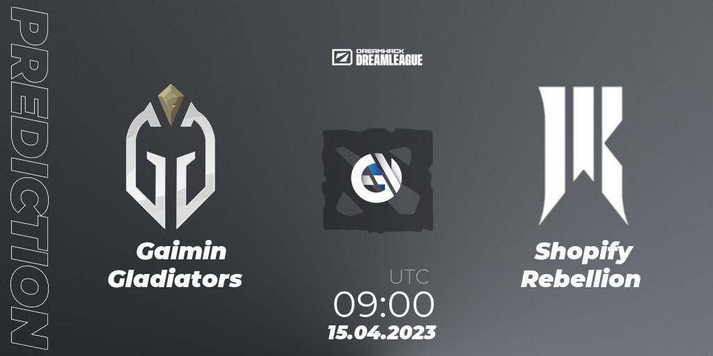 Gaimin Gladiators - Shopify Rebellion: Maç tahminleri. 15.04.2023 at 08:55, Dota 2, DreamLeague Season 19 - Group Stage 2