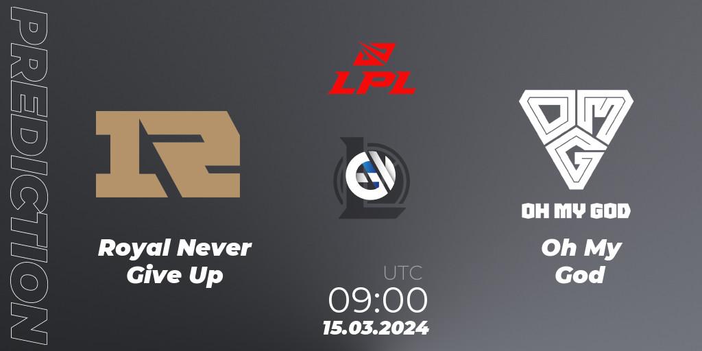 Royal Never Give Up - Oh My God: Maç tahminleri. 15.03.24, LoL, LPL Spring 2024 - Group Stage