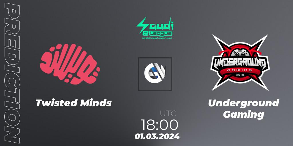 Twisted Minds - Underground Gaming: Maç tahminleri. 01.03.2024 at 18:00, VALORANT, Saudi eLeague 2024: Major 1