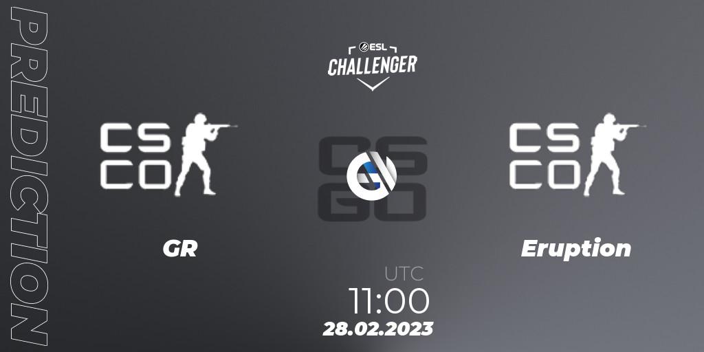 GR Gaming - Eruption: Maç tahminleri. 28.02.2023 at 11:00, Counter-Strike (CS2), ESL Challenger Melbourne 2023 Asia Open Qualifier