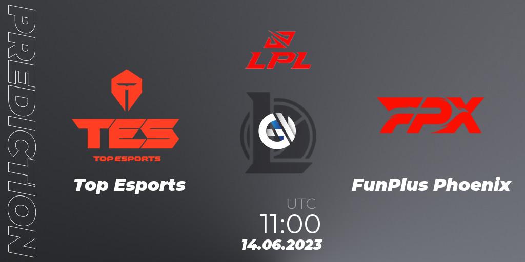 Top Esports - FunPlus Phoenix: Maç tahminleri. 14.06.23, LoL, LPL Summer 2023 Regular Season
