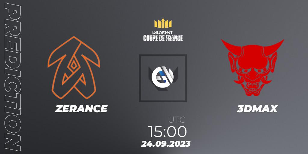 ZERANCE - 3DMAX: Maç tahminleri. 24.09.2023 at 15:00, VALORANT, VCL France: Revolution - Coupe De France 2023