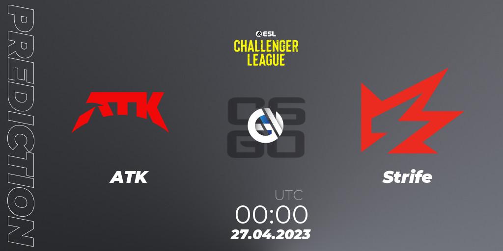 ATK - Strife: Maç tahminleri. 27.04.2023 at 00:00, Counter-Strike (CS2), ESL Challenger League Season 45: North America
