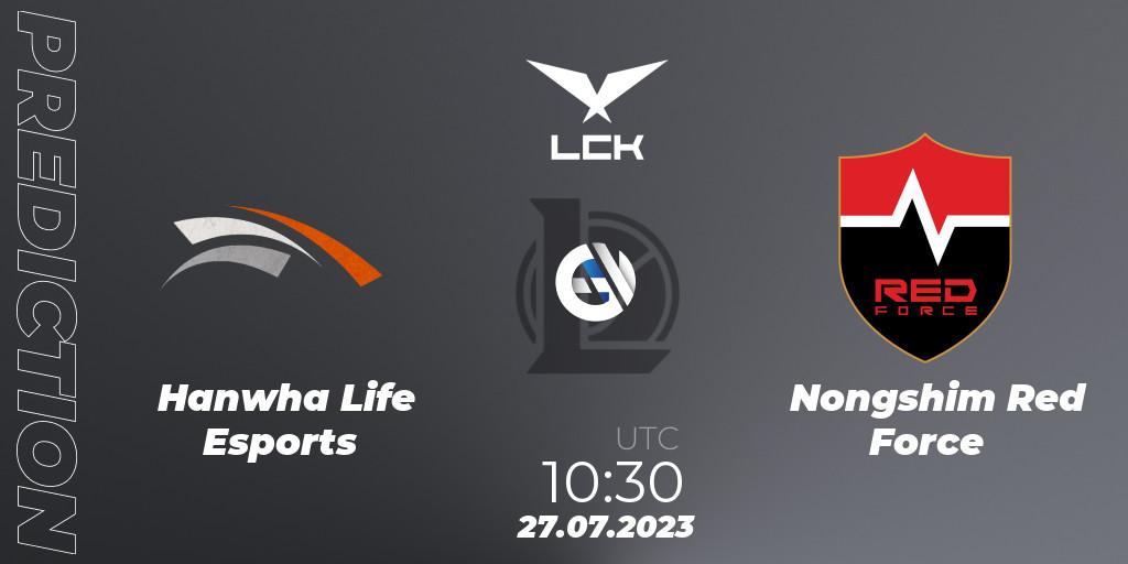 Hanwha Life Esports - Nongshim Red Force: Maç tahminleri. 27.07.2023 at 11:30, LoL, LCK Summer 2023 Regular Season