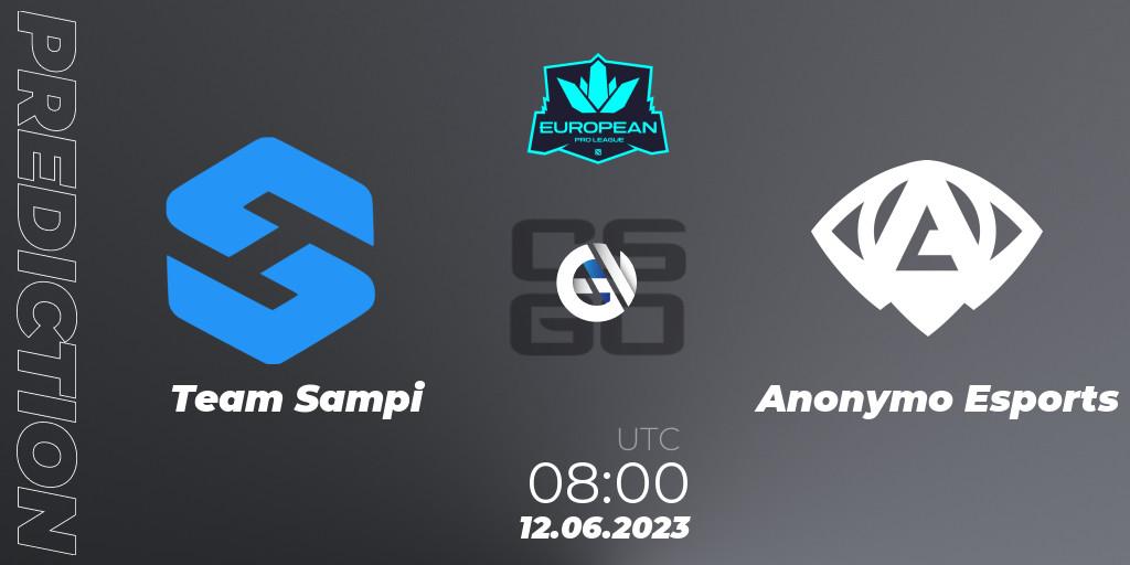 Team Sampi - Anonymo Esports: Maç tahminleri. 12.06.2023 at 08:00, Counter-Strike (CS2), European Pro League Season 8