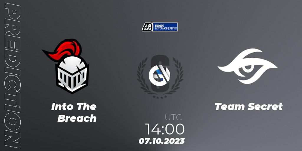 Into The Breach - Team Secret: Maç tahminleri. 07.10.2023 at 14:00, Rainbow Six, Europe League 2023 - Stage 2 - Last Chance Qualifiers
