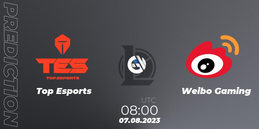 Top Esports - Weibo Gaming: Maç tahminleri. 07.08.2023 at 08:00, LoL, LPL Regional Finals 2023