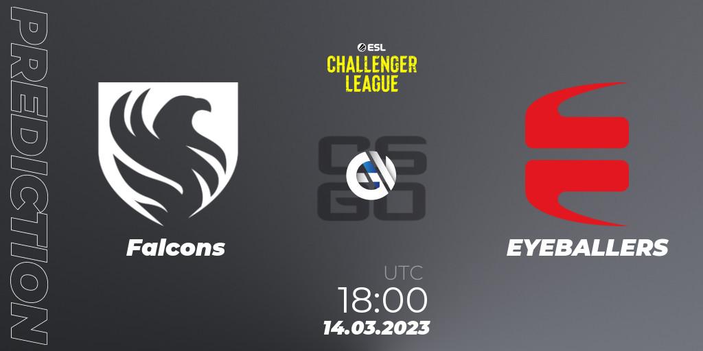 Falcons - EYEBALLERS: Maç tahminleri. 14.03.2023 at 18:00, Counter-Strike (CS2), ESL Challenger League Season 44: Europe