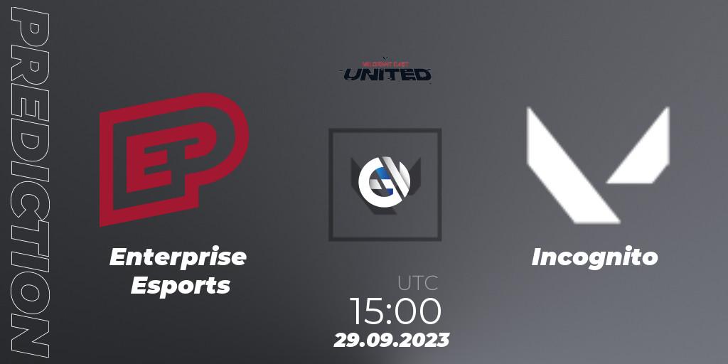 Enterprise Esports - Incognito: Maç tahminleri. 29.09.2023 at 15:00, VALORANT, VALORANT East: United: Season 2: Stage 3 - League