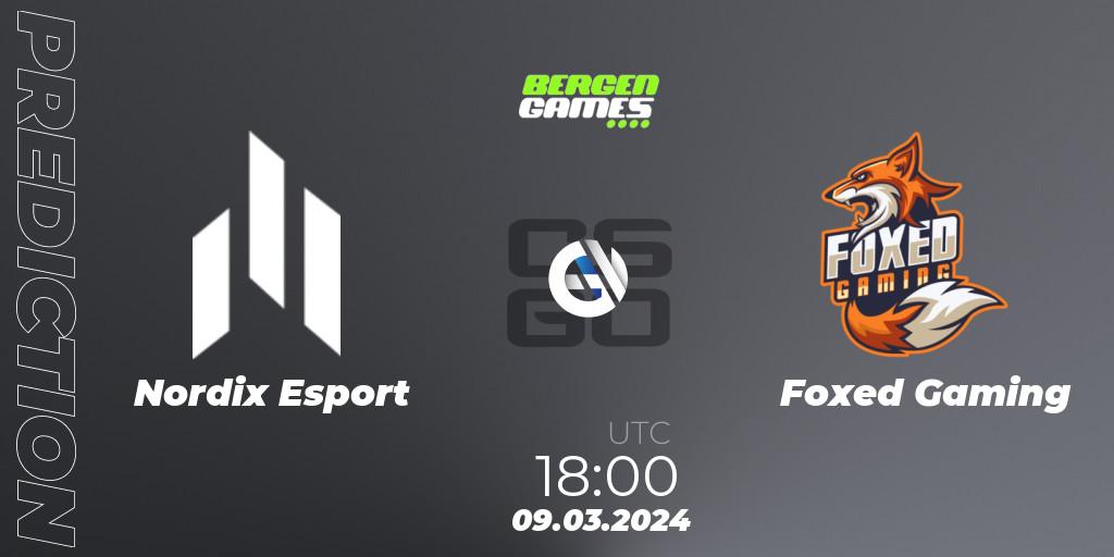 Nordix Esport - Foxed Gaming: Maç tahminleri. 12.03.2024 at 18:00, Counter-Strike (CS2), Bergen Games 2024: Online Stage
