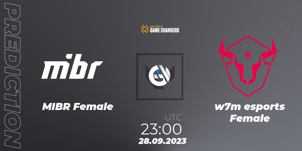MIBR Female - w7m esports Female: Maç tahminleri. 28.09.2023 at 23:30, VALORANT, VCT 2023: Game Changers Brazil Series 2